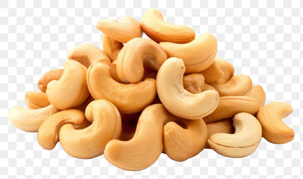 PNG  Cashew nuts food white background freshness.