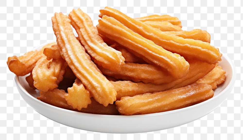 PNG  Churros food white background breakfast.