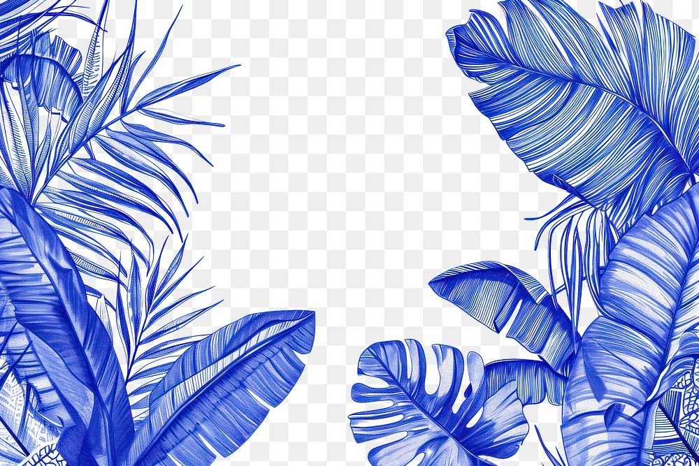 PNG  Vintage drawing tropical leaves for png tropics pattern nature.
