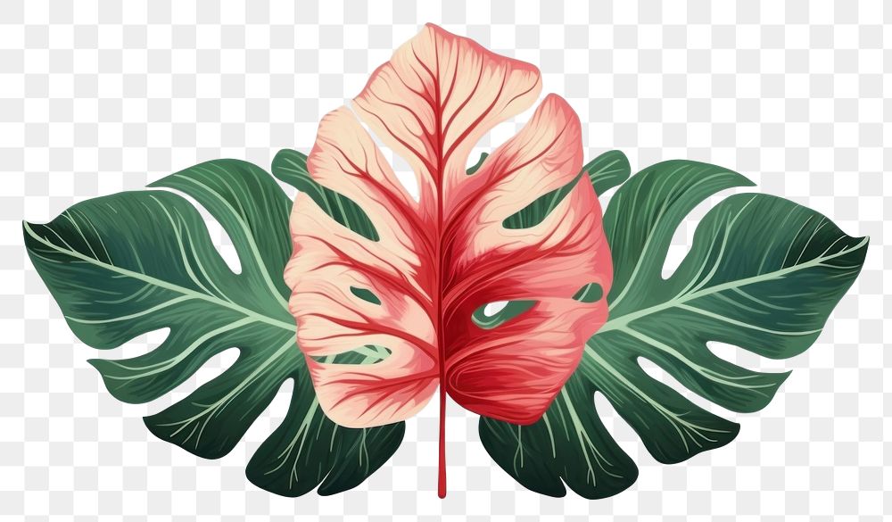 PNG Tropical leaf hibiscus plant white background. AI generated Image by rawpixel.