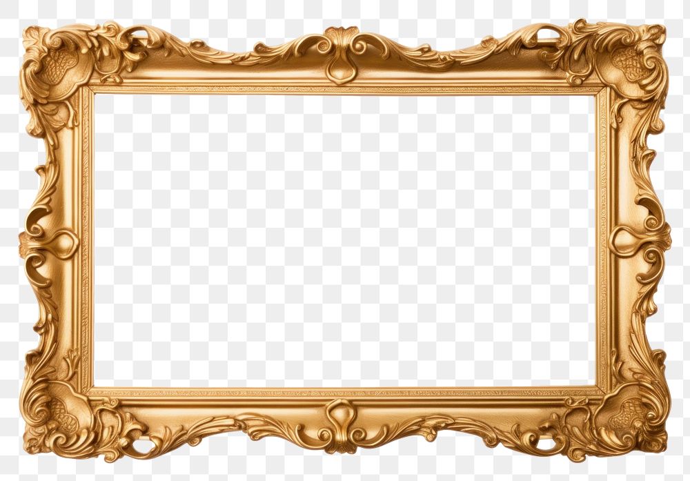 PNG Blank golden picture frame backgrounds white background architecture.