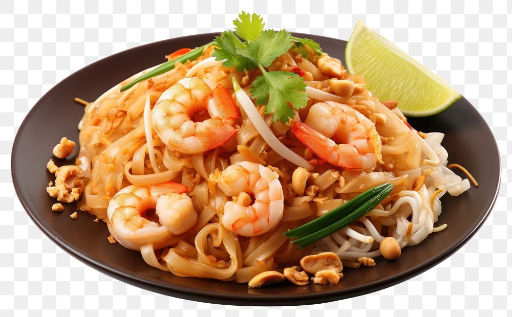 PNG  Seafood seafood noodle plate. AI generated Image by rawpixel.