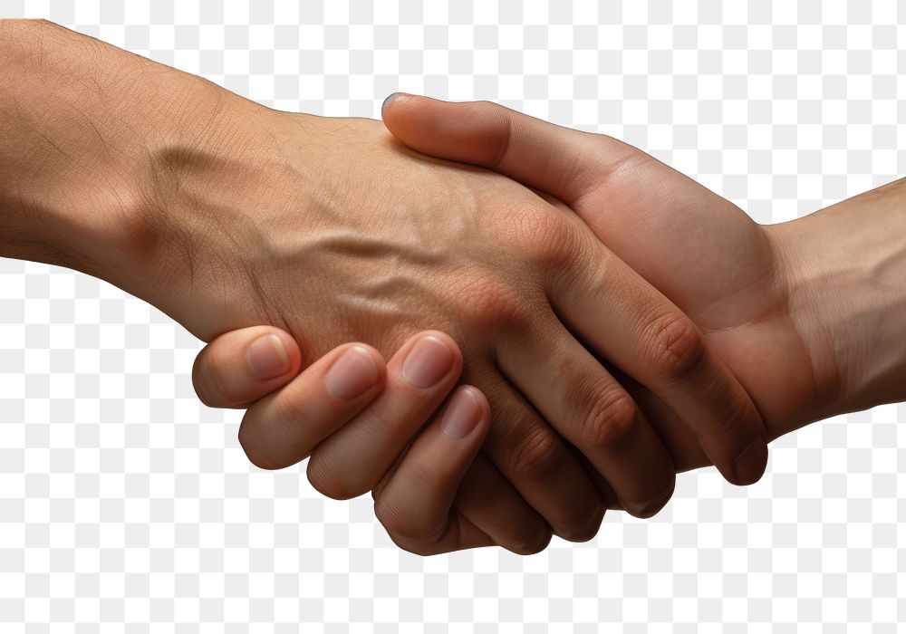 PNG 2 hands holding hands handshake agreement touching.