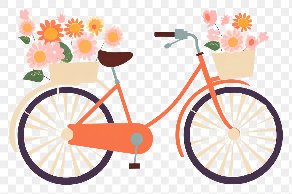 PNG  Bike carrying flowers bicycle vehicle wheel
