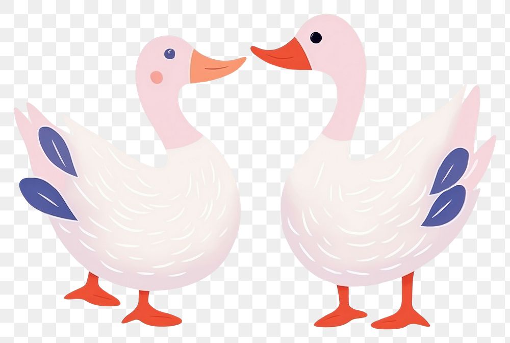 PNG  Couple of goose drawing animal bird. AI generated Image by rawpixel.