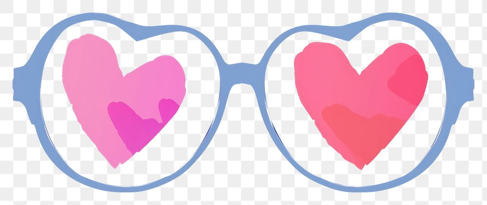 PNG  Glasses heart shape white background. AI generated Image by rawpixel.