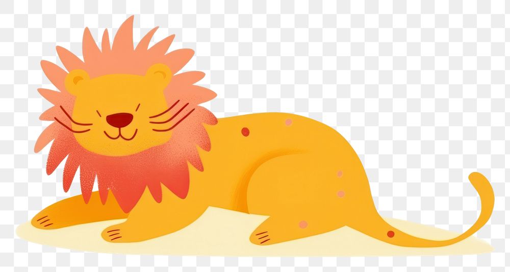 PNG  Lion sunbathing animal mammal white background. AI generated Image by rawpixel.