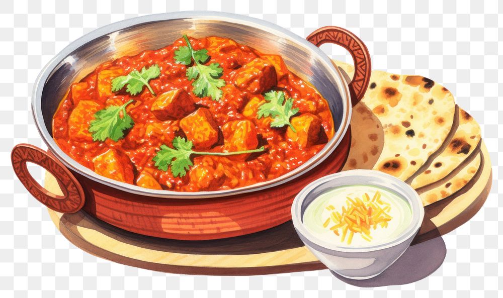 PNG  Indian Food food curry meal. AI generated Image by rawpixel.