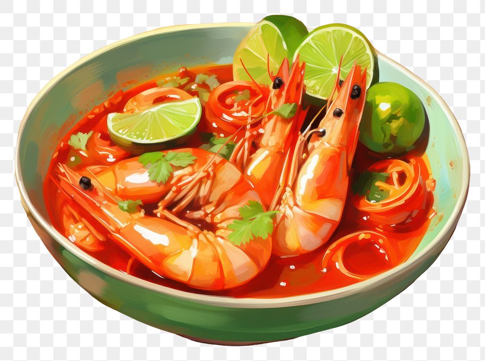 PNG  Seafood bowl seafood soup. AI generated Image by rawpixel.