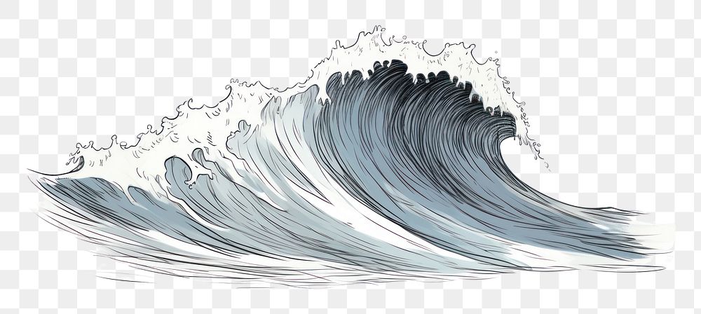 PNG  Wave sketch drawing nature.