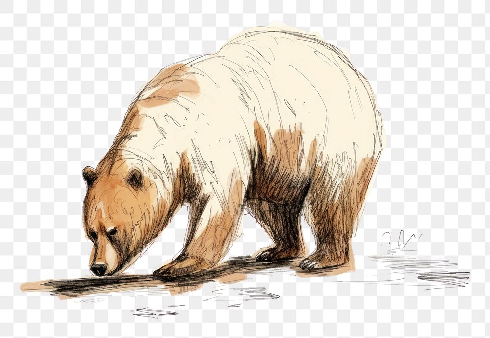 PNG  Bear sketch wildlife drawing.