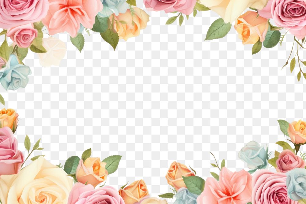 PNG Roses border frame backgrounds pattern flower.