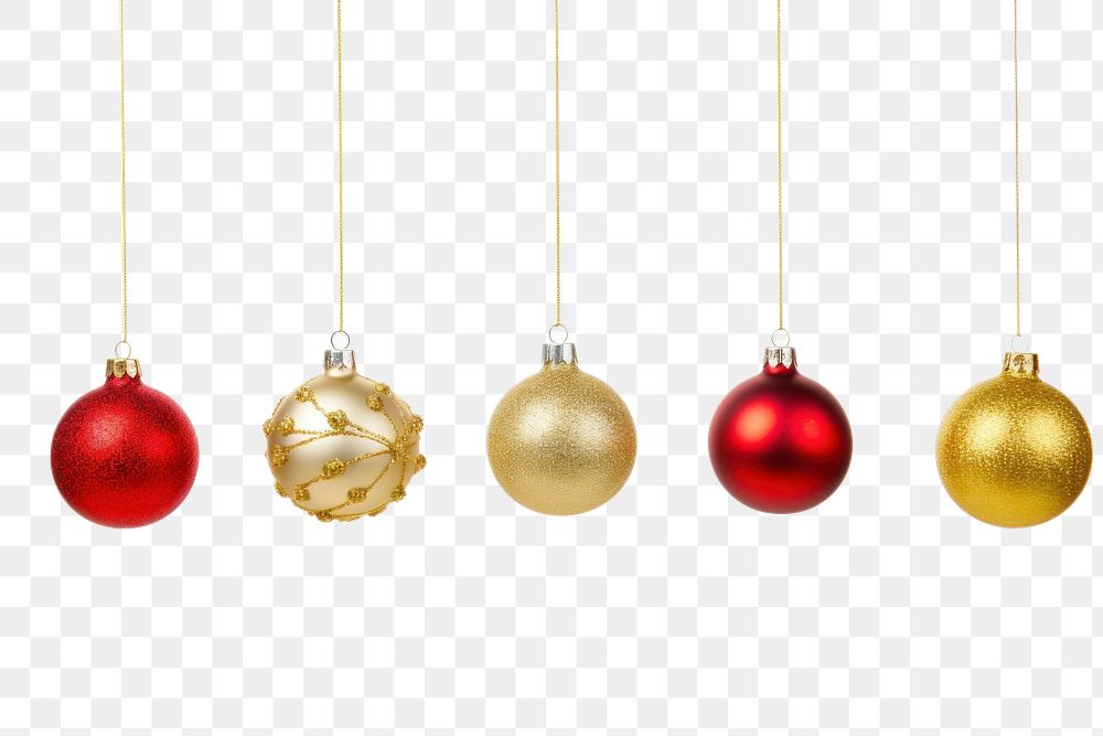 PNG Christmas ornaments hanging jewelry yellow.