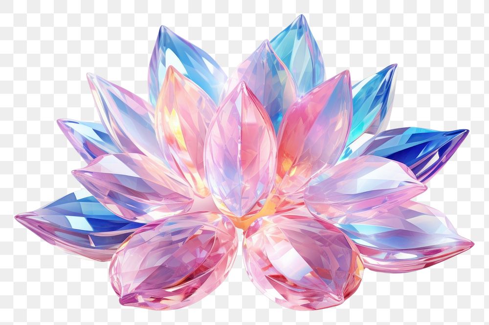 PNG Lotus gemstone jewelry crystal.