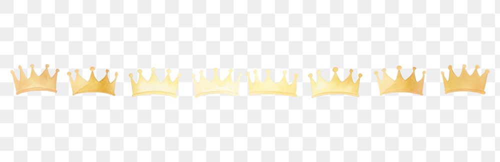 PNG Yellow crowns line watercolour illustration white background accessories accessory.