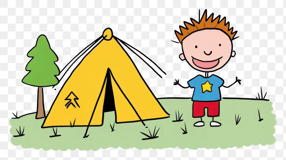 PNG Camping cartoon outdoors child.