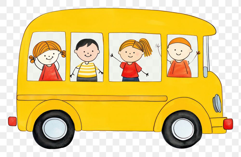 PNG Kids yellow school bus | Free PNG - rawpixel