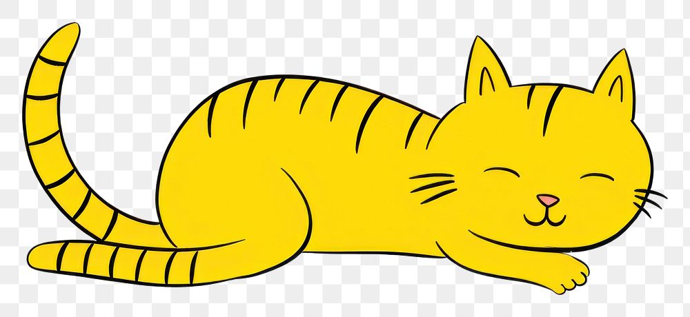 PNG Sleeping cat cartoon drawing animal.