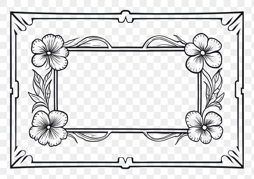 PNG  Rectangle shape frame white line.