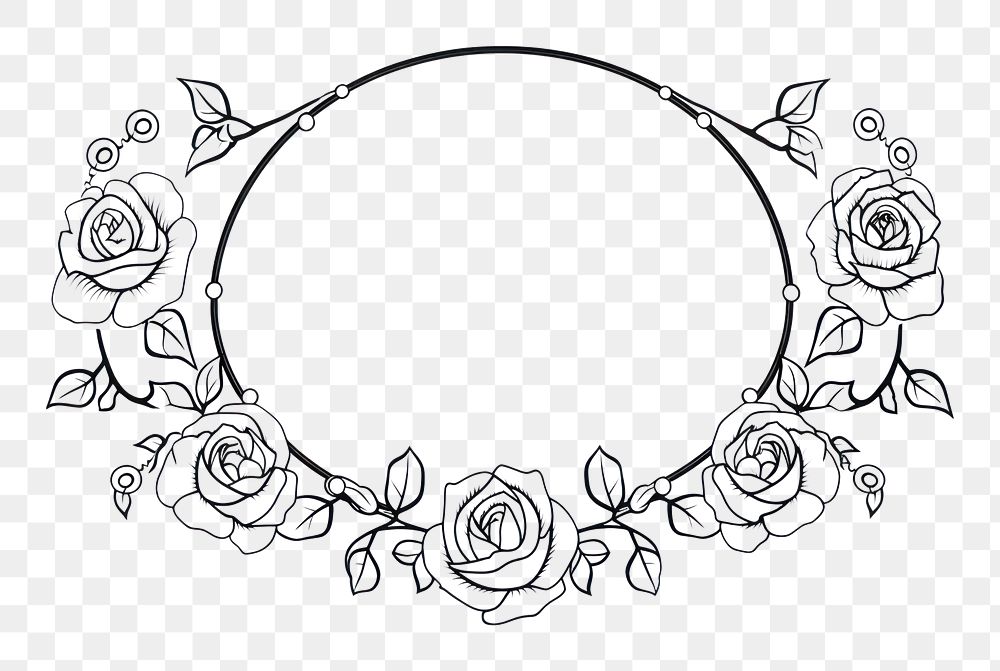 PNG  Rose pattern circle flower.