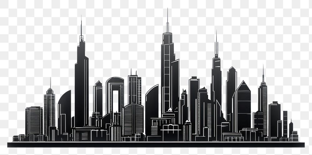 PNG Skyscrapers architecture metropolis cityscape. AI generated Image by rawpixel.
