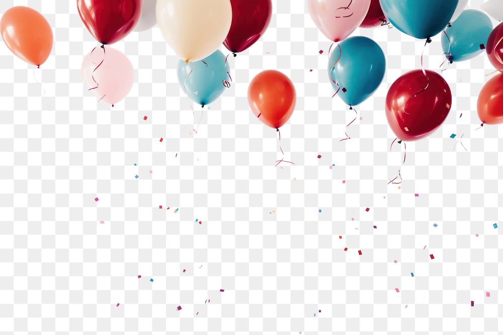 PNG Balloons flying border backgrounds red celebration.