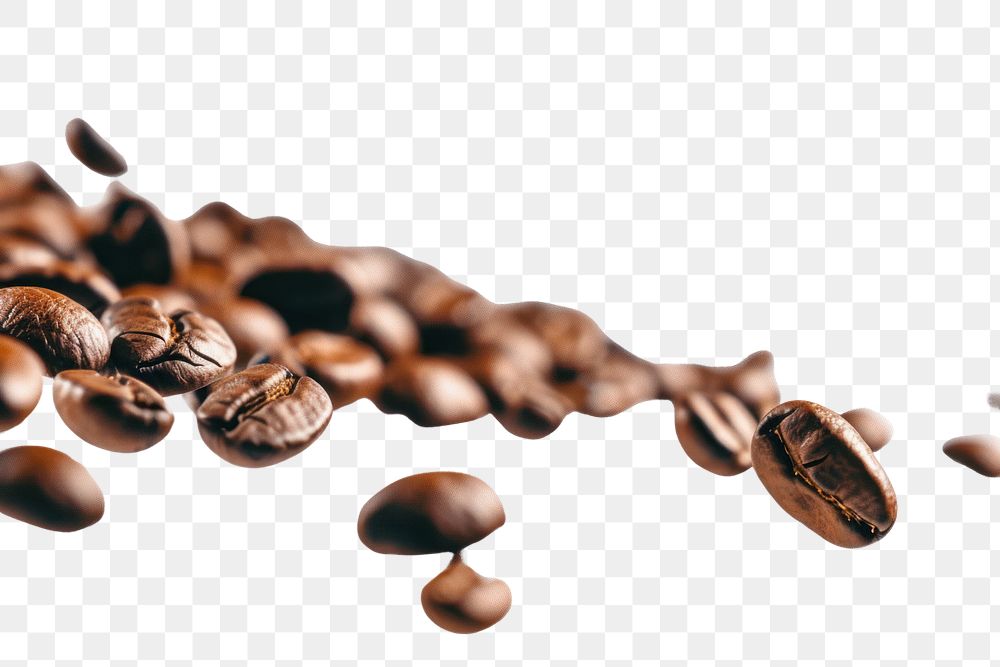 PNG Flying coffee beans border white background freshness beverage.