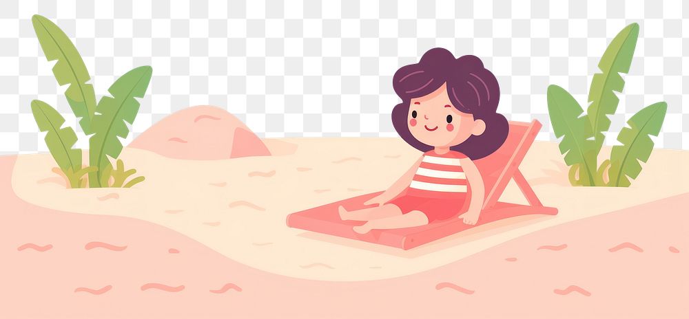 PNG Summer beach outdoors cartoon nature. AI generated Image by rawpixel.