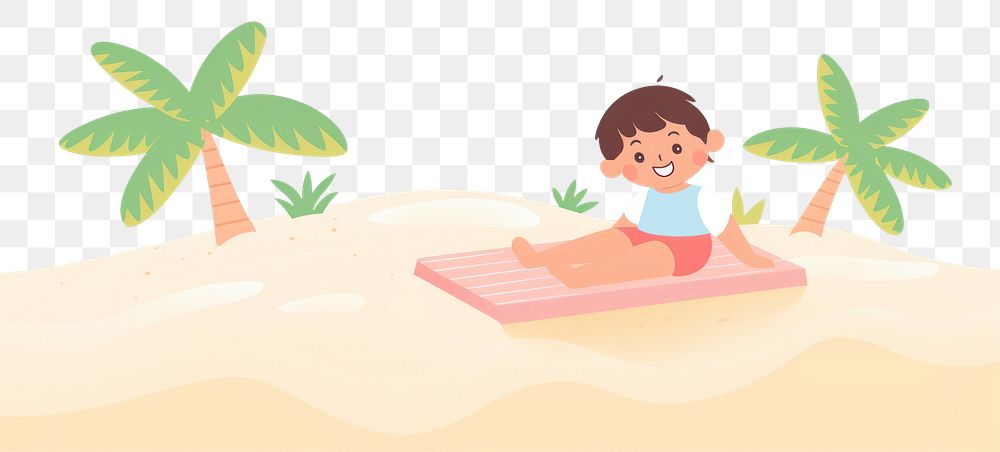 PNG Summer beach outdoors cartoon cute. AI generated Image by rawpixel.
