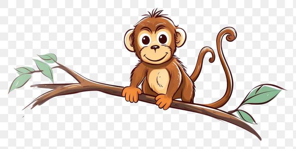 PNG Monkey swings branch wildlife | Free PNG - rawpixel