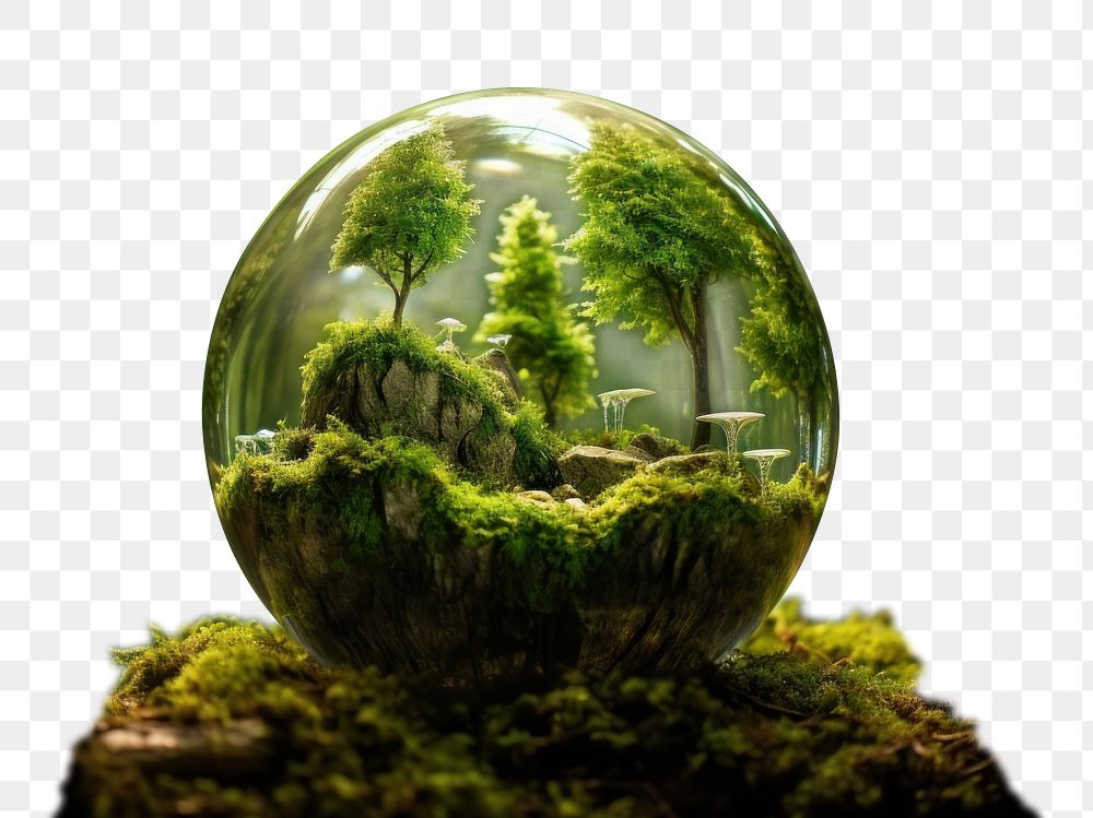 PNG  Glass globe moss outdoors nature. AI generated Image by rawpixel.