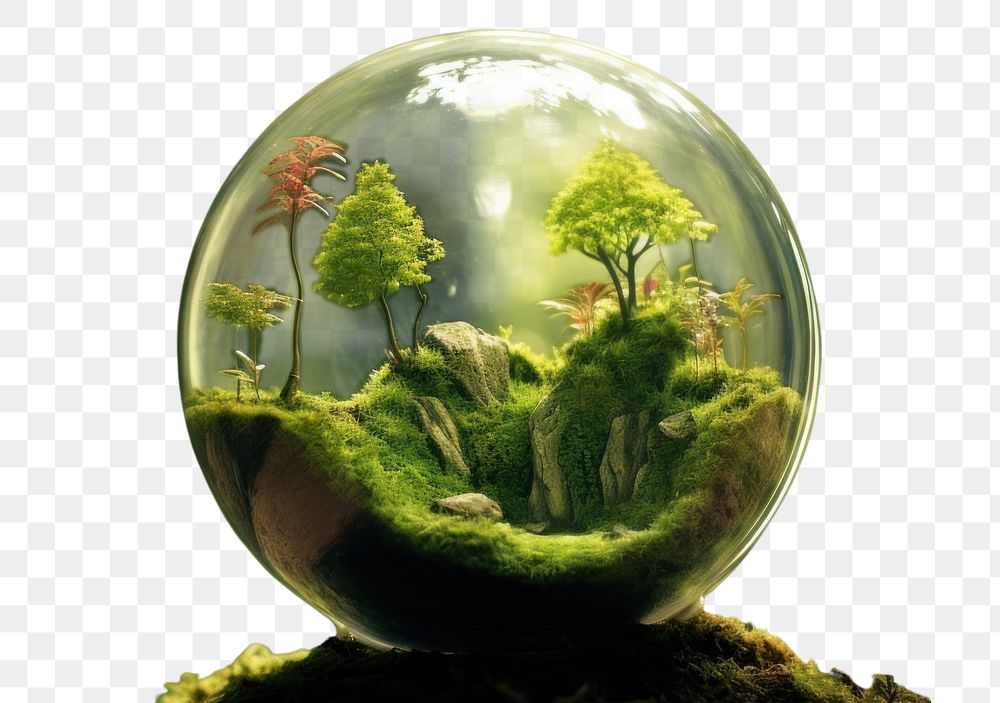 PNG  Glass globe outdoors aquarium nature. AI generated Image by rawpixel.