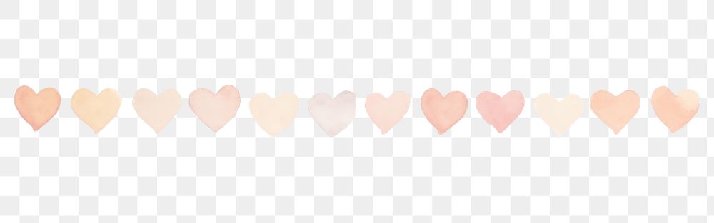 PNG Hearts as divider line watercolour illustration backgrounds creativity pattern.