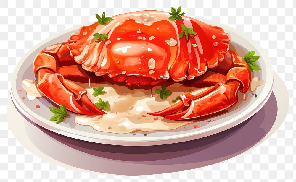PNG  Crab menu seafood dish invertebrate. AI generated Image by rawpixel.