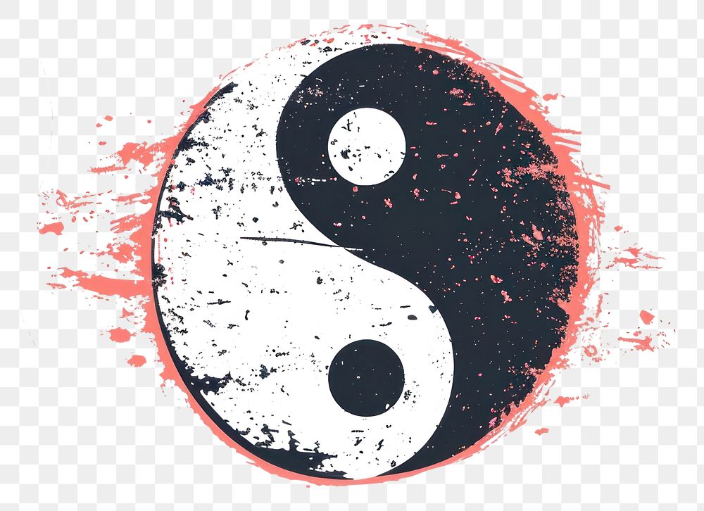 PNG  Yin yang number symbol creativity. AI generated Image by rawpixel.