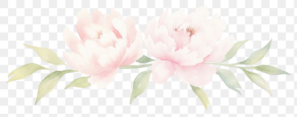 PNG Peonies symmetric watercolor illustration blossom flower plant.