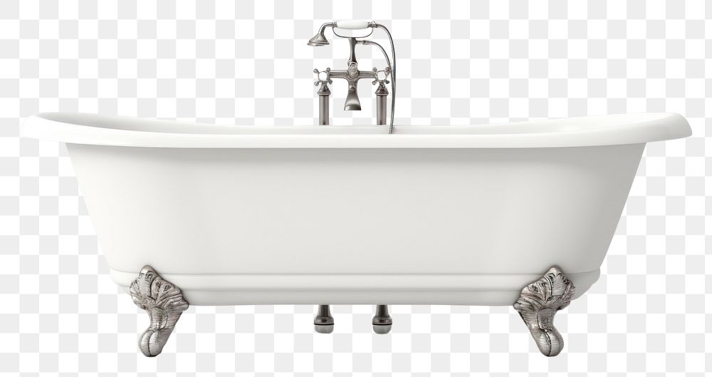 PNG  Bathhub bathtub white background bathroom. AI generated Image by rawpixel.