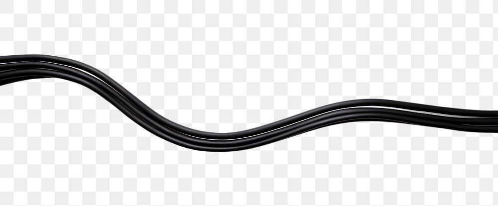 PNG Black wire cable white background curve line. AI generated Image by rawpixel.