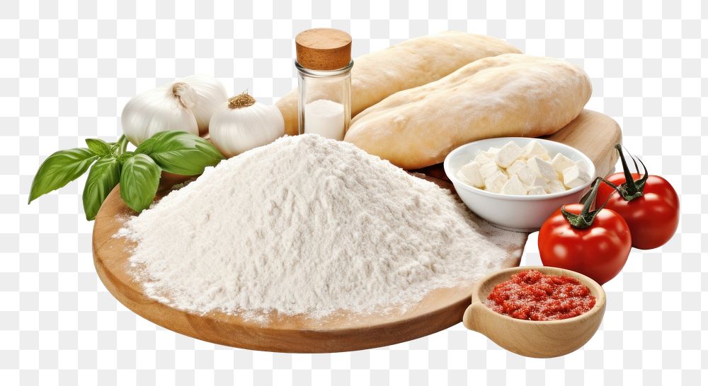 PNG Pizza ingredients vegetable tomato powder.