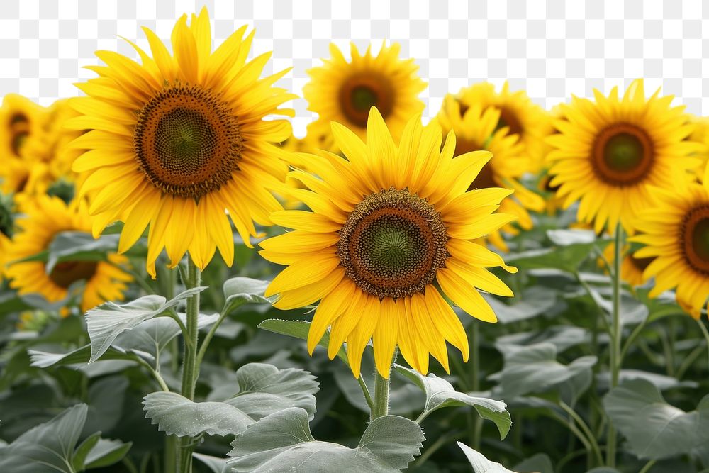 PNG Sunflower field outdoors plant inflorescence. AI generated Image by rawpixel.