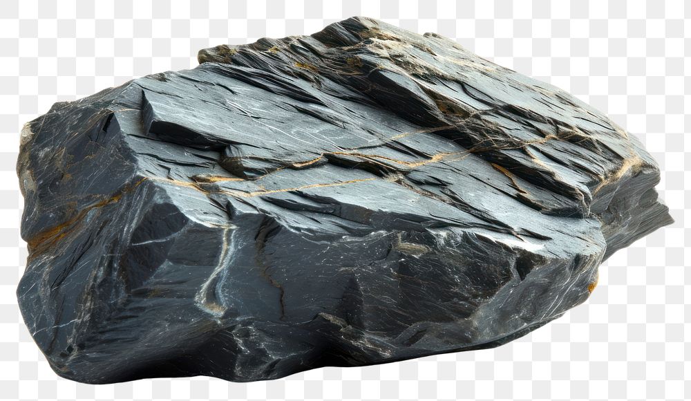 PNG  Slate rock mineral white background anthracite. AI generated Image by rawpixel.