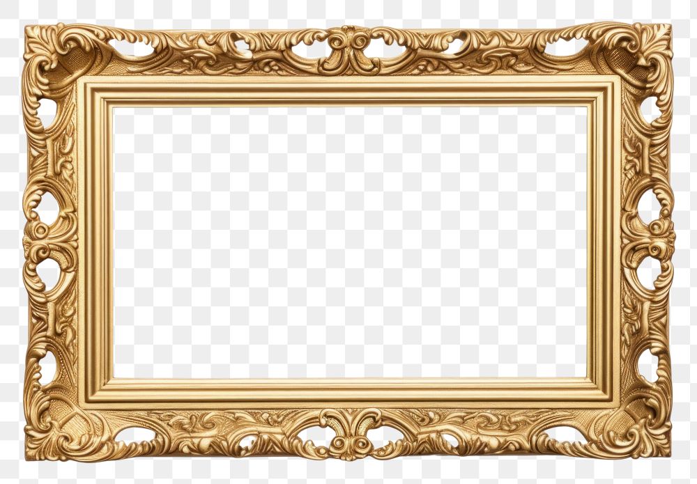 PNG Vintage gold frame backgrounds white background architecture. AI generated Image by rawpixel.