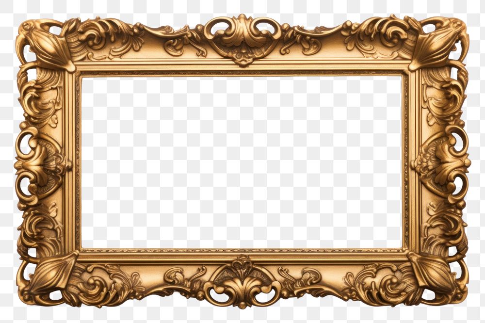 PNG Vintage gold frame photo white background architecture. AI generated Image by rawpixel.