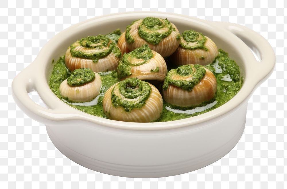 PNG Classic french escargots vegetable plate food.