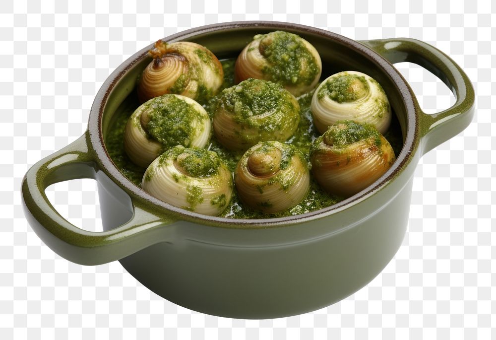 PNG Classic french escargots food meal pot.