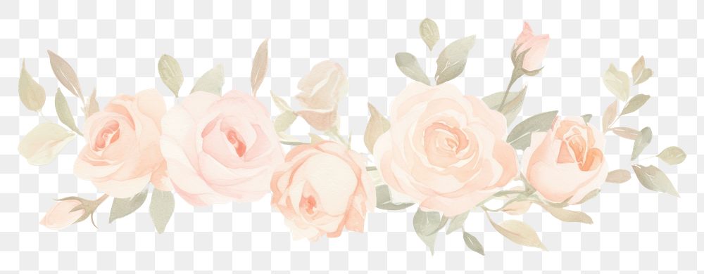 PNG Roses symmetric watercolour illustration pattern flower plant.