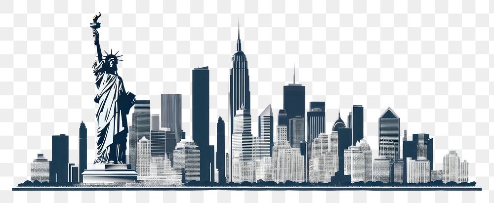 PNG City of new york architecture silhouette metropolis. AI generated Image by rawpixel.