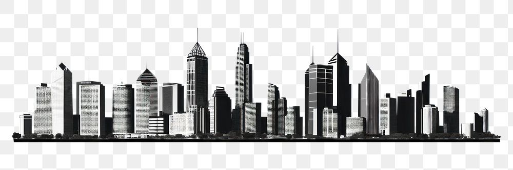 PNG City skyscrapers architecture silhouette metropolis. AI generated Image by rawpixel.