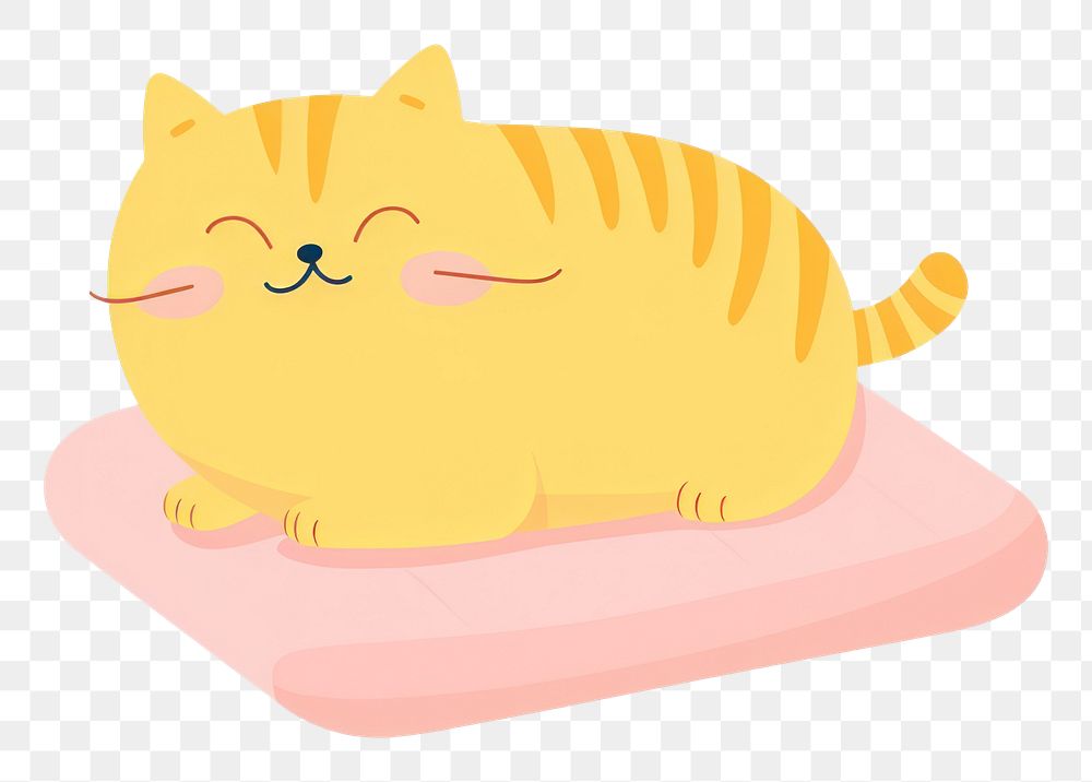 PNG Cat napping on the pillow cartoon animal mammal. AI generated Image by rawpixel.