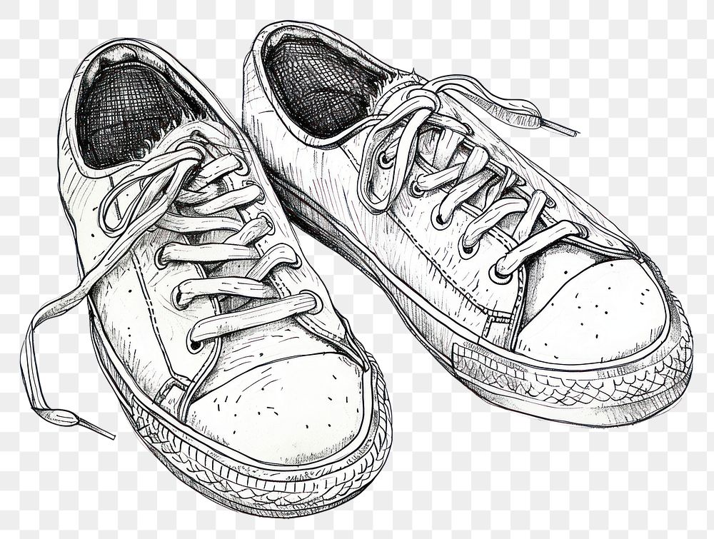 PNG  Drawing shoe footwear sketch.